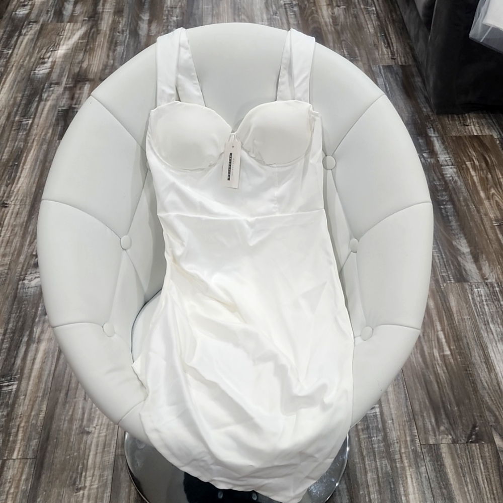 White Satin Dress